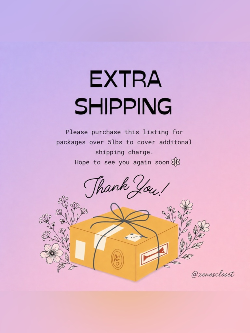 Extra Shipping Listing for over 5 lbs